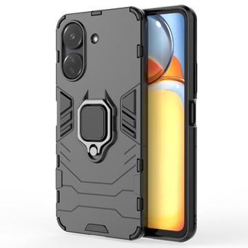 Xiaomi Poco C65/Redmi 13C Hybrid Cover med Ring Holder - Sort