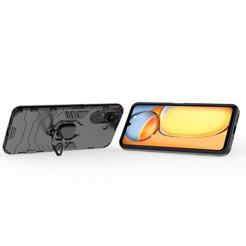 Xiaomi Poco C65/Redmi 13C Hybrid Cover med Ring Holder - Sort