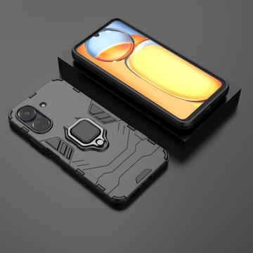 Xiaomi Poco C65/Redmi 13C Hybrid Cover med Ring Holder - Sort