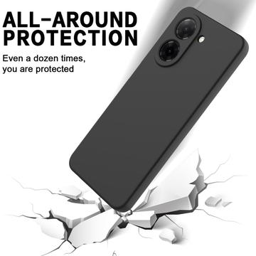 Xiaomi Poco C81x Flydende silikone cover med håndrem - Sort