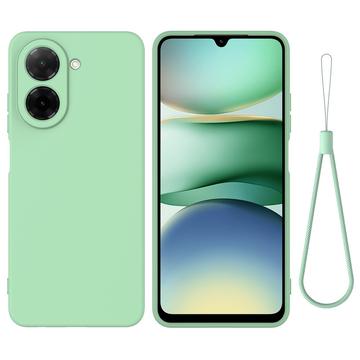 Xiaomi Poco C81x Flydende silikone cover med håndrem - Grøn