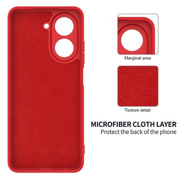 Xiaomi Poco C81x Flydende silikone cover med håndrem - Rød