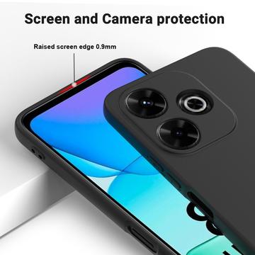 Xiaomi Poco M6 Plus Liquid Silikone Cover med Strop - Sort