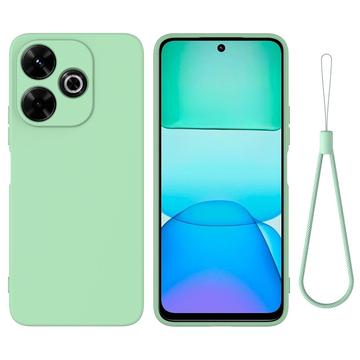 Xiaomi Poco M6 Plus Liquid Silikone Cover med Strop - Grøn