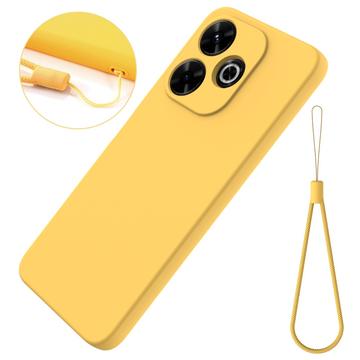 Xiaomi Poco M6 Plus Liquid Silikone Cover med Strop - Gul
