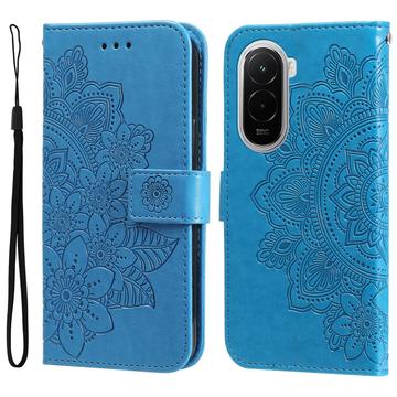Xiaomi Poco M7 4G Mandala Series Etui med Pung - Blå