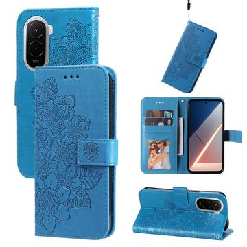 Xiaomi Poco M7 4G Mandala Series Etui med Pung - Blå