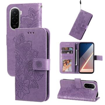 Xiaomi Poco M7 4G Mandala Series Etui med Pung - Lilla