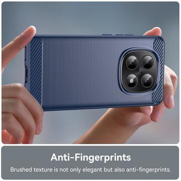 Xiaomi Poco M8/Redmi Note 15 5G Børstet TPU Cover - Karbonfiber - blå