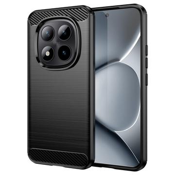 Xiaomi Poco M8 Pro/Redmi Note 15 Pro+ 5G Børstet TPU Cover - Karbonfiber - Sort