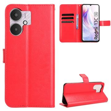 Xiaomi Redmi 13C 5G/Poco M6 Pung Cover med Magnetisk Lukning - Rød
