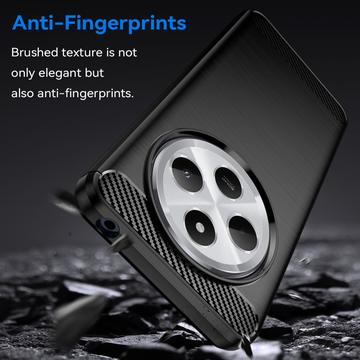 Xiaomi Redmi 14C Børstet TPU Cover - Karbonfiber - Sort