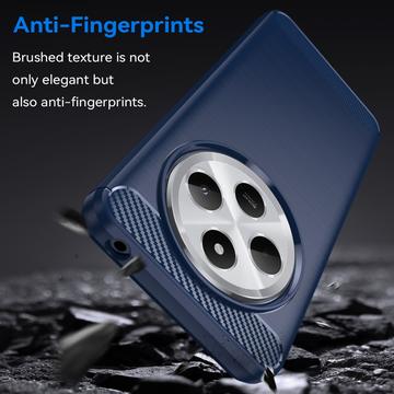 Xiaomi Redmi 14C Børstet TPU Cover - Karbonfiber - Blå