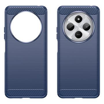 Xiaomi Redmi 14C Børstet TPU Cover - Karbonfiber - Blå