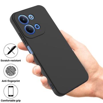 Xiaomi Redmi 15C Flydende silikone cover med håndrem - sort