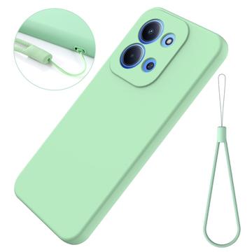 Xiaomi Redmi 15C Flydende silikone cover med håndrem - grøn