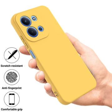 Xiaomi Redmi 15C Flydende silikone cover med håndrem - gul