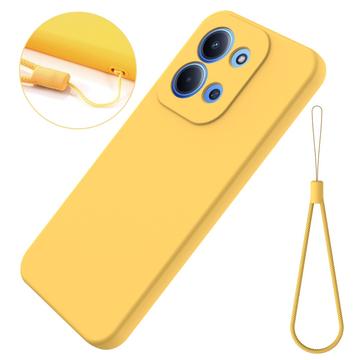 Xiaomi Redmi 15C Flydende silikone cover med håndrem - gul