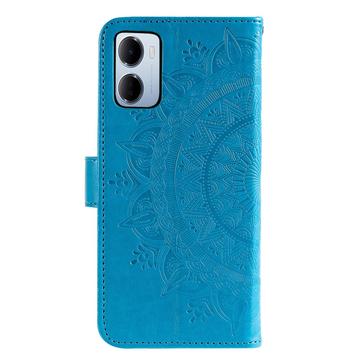 Xiaomi Redmi 15a Mandala Etui med Pung med håndledsrem - Blå