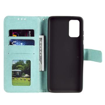 Xiaomi Redmi 15a Mandala Etui med Pung med håndledsrem - mintgrøn