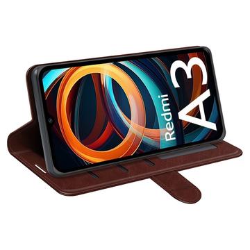Xiaomi Redmi A3 Pung Cover med Magnetisk Lukning - Brun