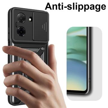 Xiaomi Redmi A5 4G/Poco C71 Roterende Ring Hybrid Cover med Kameraskjold - Sort