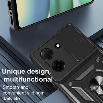 Xiaomi Redmi A5 4G/Poco C71 Roterende Ring Hybrid Cover med Kameraskjold - Blå