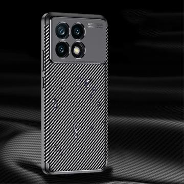 Xiaomi Redmi K70/K70 Pro/Poco F6 Pro Beetle Karbonfiber TPU Cover - Sort