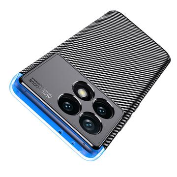 Xiaomi Redmi K70/K70 Pro/Poco F6 Pro Beetle Karbonfiber TPU Cover - Sort