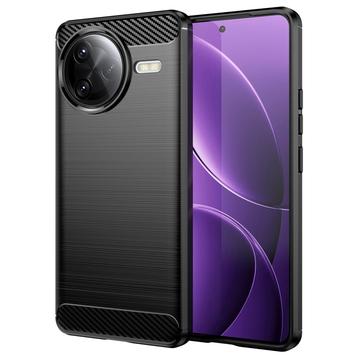 Xiaomi Redmi K80 Pro/Poco F7 Ultra Børstet TPU Cover - Karbonfiber - Sort