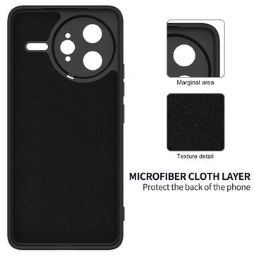 Xiaomi Redmi K80 Pro/Poco F7 Ultra Flydende silikone cover med håndrem - sort