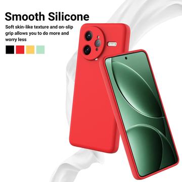 Xiaomi Redmi K80 Pro/Poco F7 Ultra Flydende silikone cover med håndrem - rød