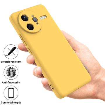 Xiaomi Redmi K80 Pro/Poco F7 Ultra Flydende silikone cover med håndrem - gul