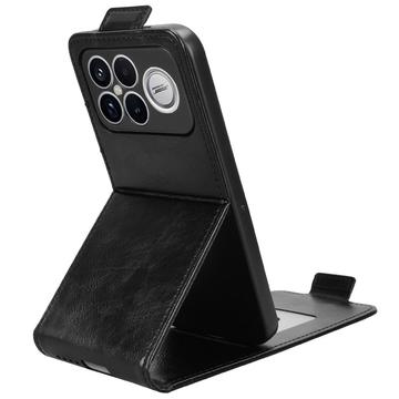 Xiaomi Redmi K90 Pro Max/Poco F8 Ultra lodret flip-etui med stativ - sort