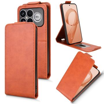 Xiaomi Redmi K90 Pro Max/Poco F8 Ultra lodret flip-etui med stativ - Brun