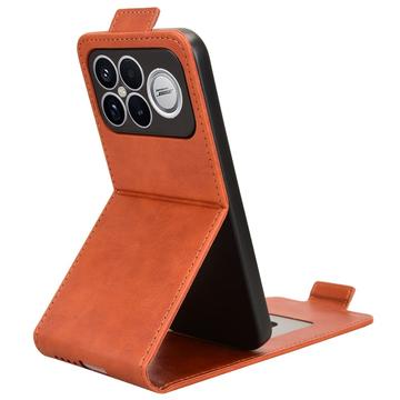 Xiaomi Redmi K90 Pro Max/Poco F8 Ultra lodret flip-etui med stativ - Brun