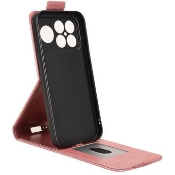 Xiaomi Redmi K90 Pro Max/Poco F8 Ultra lodret flip-etui med stativ - rosaguld