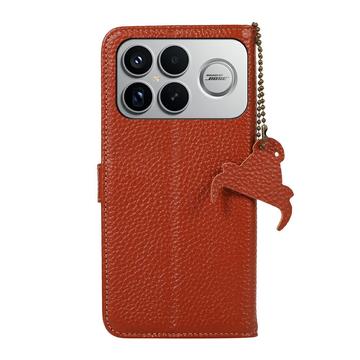 Xiaomi Redmi K90 Pro Max/Poco F8 Ultra Pung læder cover med RFID - Brun