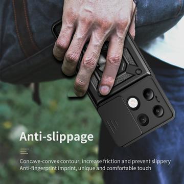 Xiaomi Redmi Note 13 4G Roterende Ring Hybrid Cover med Kameraskjold - Sort