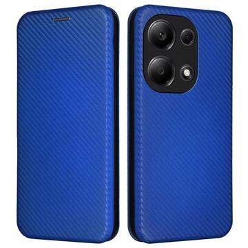 Xiaomi Redmi Note 13 Pro 4G/Poco M6 Pro Flip Cover - Karbonfiber - Blå