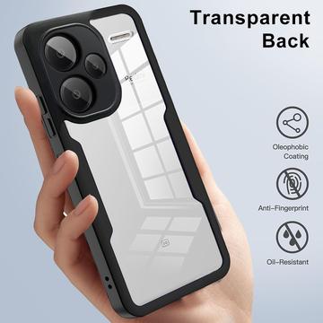 Xiaomi Redmi Note 13 Pro+ 360 Beskyttelse Cover - Rød / Klar