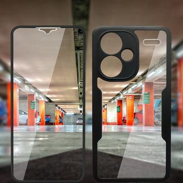 Xiaomi Redmi Note 13 Pro+ 360 Beskyttelse Cover - Rød / Klar