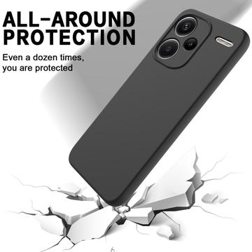 Xiaomi Redmi Note 13 Pro+ Liquid Silikone Cover med Strop - Sort