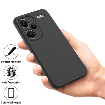 Xiaomi Redmi Note 13 Pro+ Liquid Silikone Cover med Strop - Sort