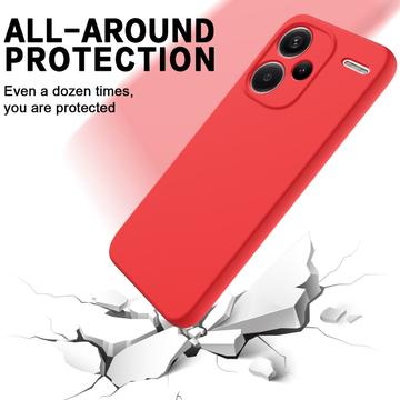 Xiaomi Redmi Note 13 Pro+ Liquid Silikone Cover med Strop - Rød
