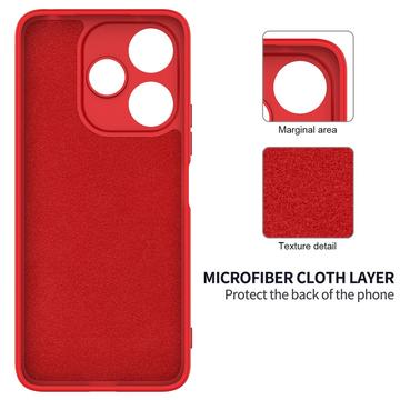 Xiaomi Redmi Note 13R/Redmi 13/Poco M6 4G Liquid Silikone Cover med Strop - Rød