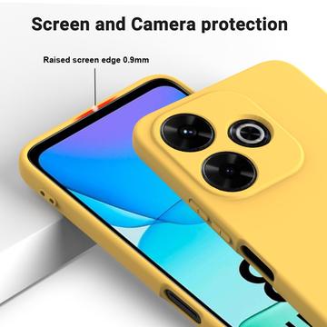 Xiaomi Redmi Note 13R/Redmi 13/Poco M6 4G Liquid Silikone Cover med Strop - Gul