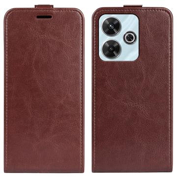 Xiaomi Redmi Note 13R/Redmi 13/Poco M6 4G Vertikal Flip Taske med Kortholder - Brun