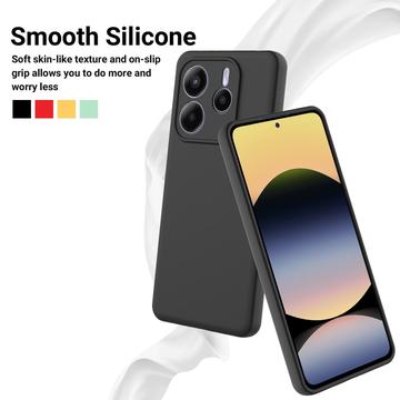 Xiaomi Redmi Note 14 5G Flydende silikone cover med håndrem - sort