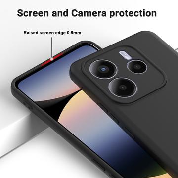 Xiaomi Redmi Note 14 5G Flydende silikone cover med håndrem - sort